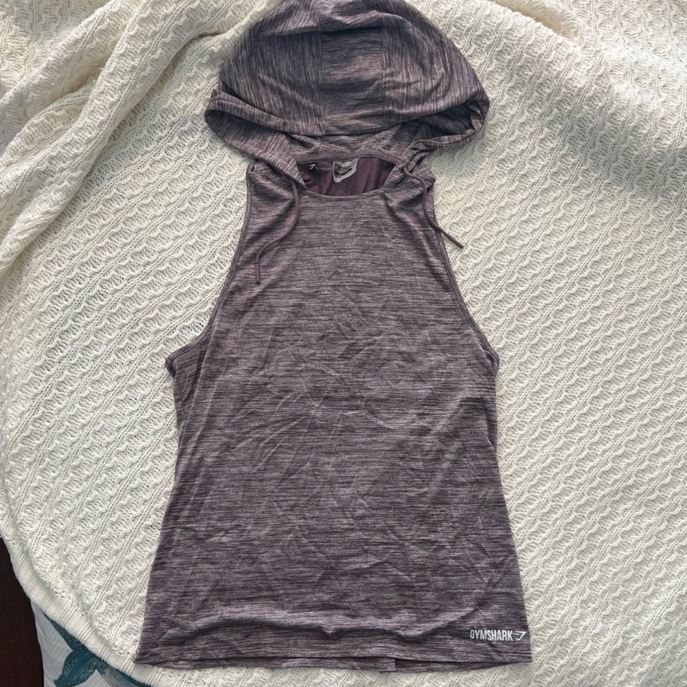 Gymshark Hooded Purple Athletic Muscle Tank- Women M